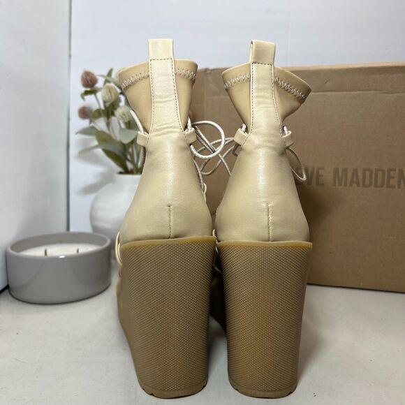 Steve Madden Atomic Lace Up Wedge Heel Ankle Boots Women's US 9.5 M NWB - Picture 4 of 8